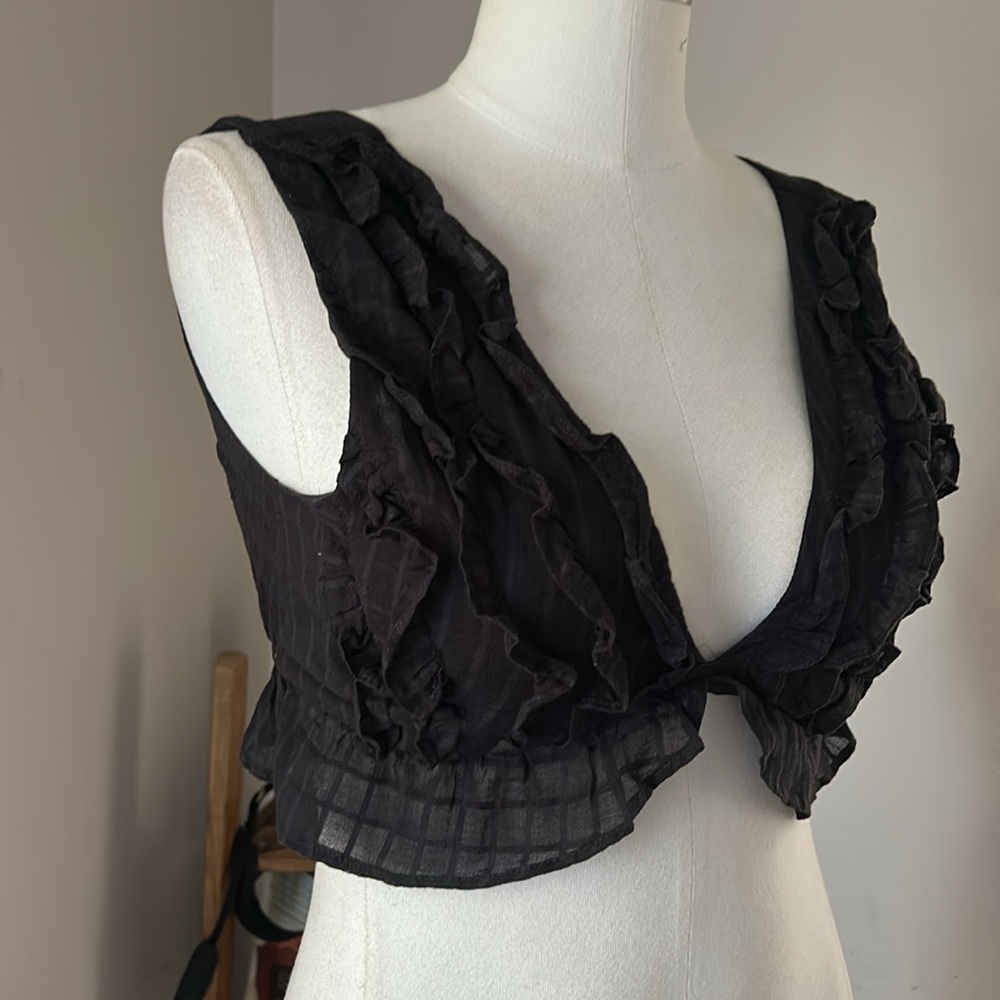 MAJORELLE Black Ruffled Bra Intimates - Picture 3 of 9